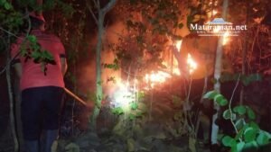 Hutan Jati Trenggalek Terbakar, Damkar Kesulitan Padamkan Api gegara Medan Terjal