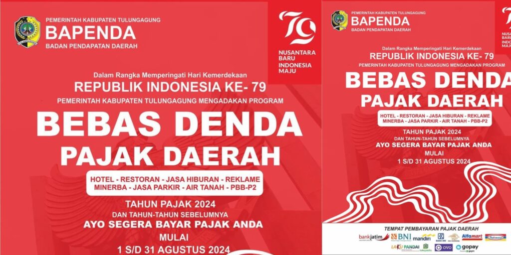 Meriahkan Bulan Kemerdekaan, Bapenda Tulungagung untuk Pajak Berikan Keringanan