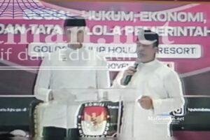 Debat Pamungkas Pilkada Batu, Gumelar-Rudi Gunakan Pin Garuda, Ini Artinya