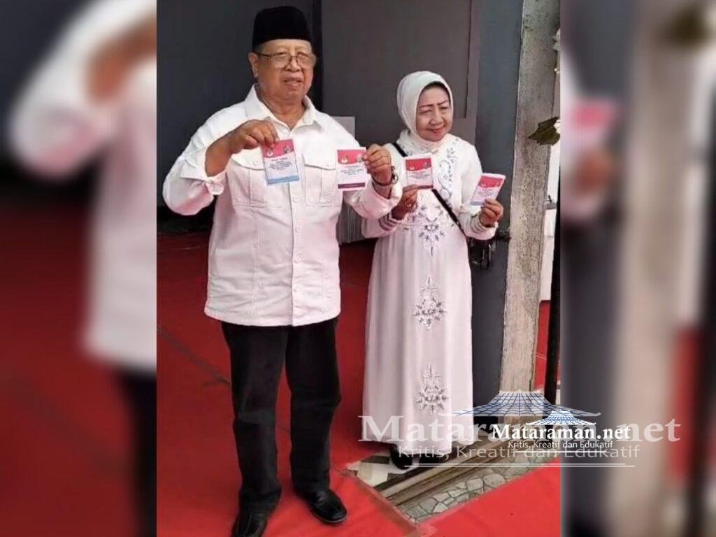 Paslon Mardinoto Optimis Menang, Maryoto Coblos di TPS 01 Sembon Bersama Sang Istri