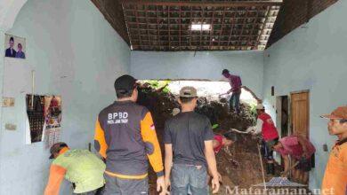 Longsor di Tulungagung Sebabkan Tembok Rumah warga Jebol