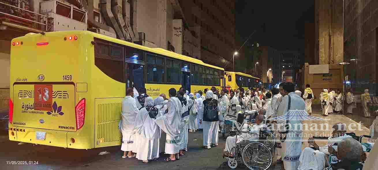 Bus Shalawat 24 Jam Siap Antar Jemaah Haji Indonesia ke Masjidil Haram