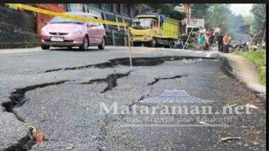 Jalan Nasional Trenggalek–Pacitan Retak dan Ambles, Akses Lalu Lintas Terganggu