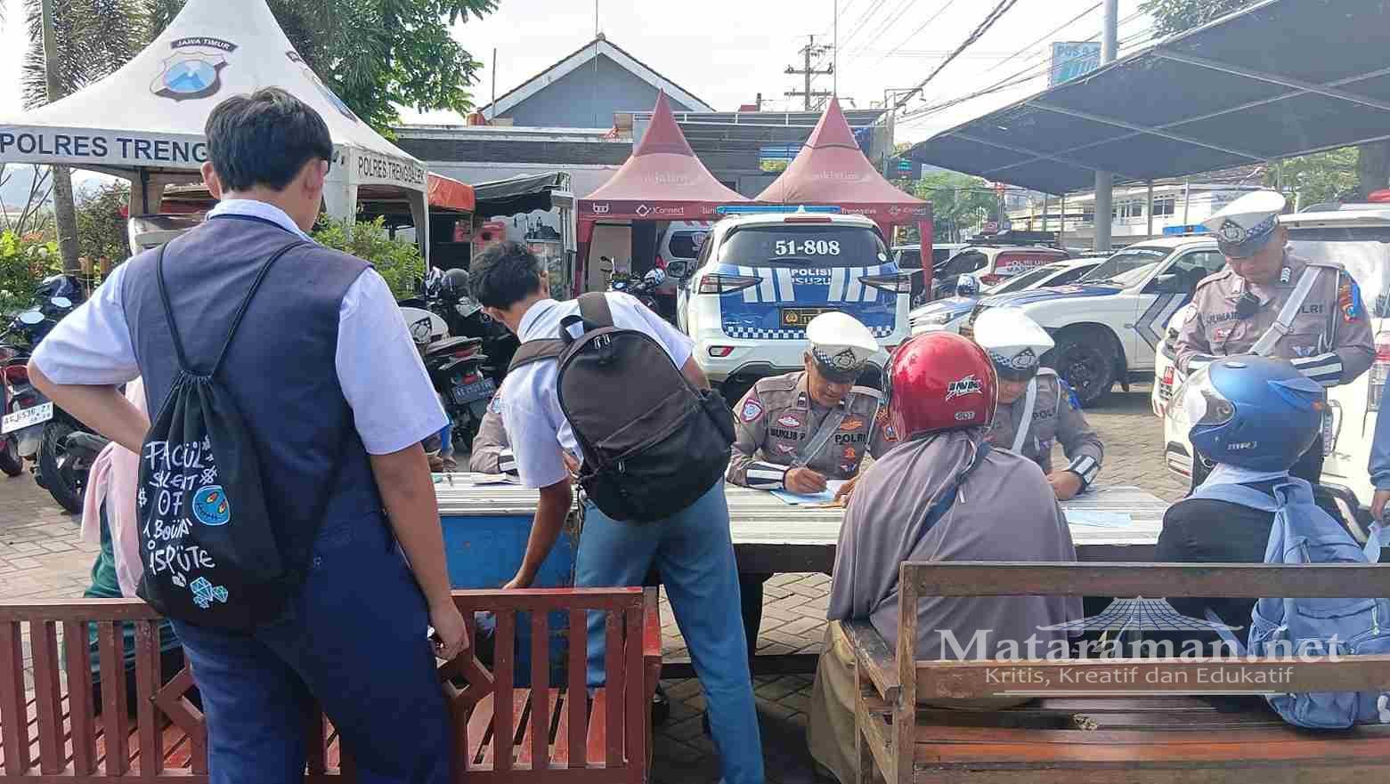 Sejumlah Pelajar Terjaring Razia Operasi Patuh Semeru Polres Trenggalek