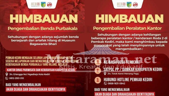Berikut Lokasi Pengembalian Barang Jarahan di Pemkab Kediri