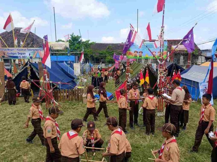 Lomba Tingkat II Kwartir Ranting Kauman Tulungagung Diikuti 450 Peserta, Tanamkan Disiplin dan Sportivitas Pramuka