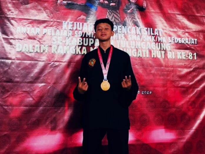 Sabet Juara 3 di Kelas C Kejuaraan Pencak Silat Pelajar se-Tulungagung, Zidan Ihda Khoirul Wafa Harumkan Smariduta